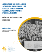 La couverture du mémoire montre une photo de centaines de personnes oeuvrant en OCF